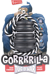 GORRRILLA RUBBER DOG TOY WITH TUG