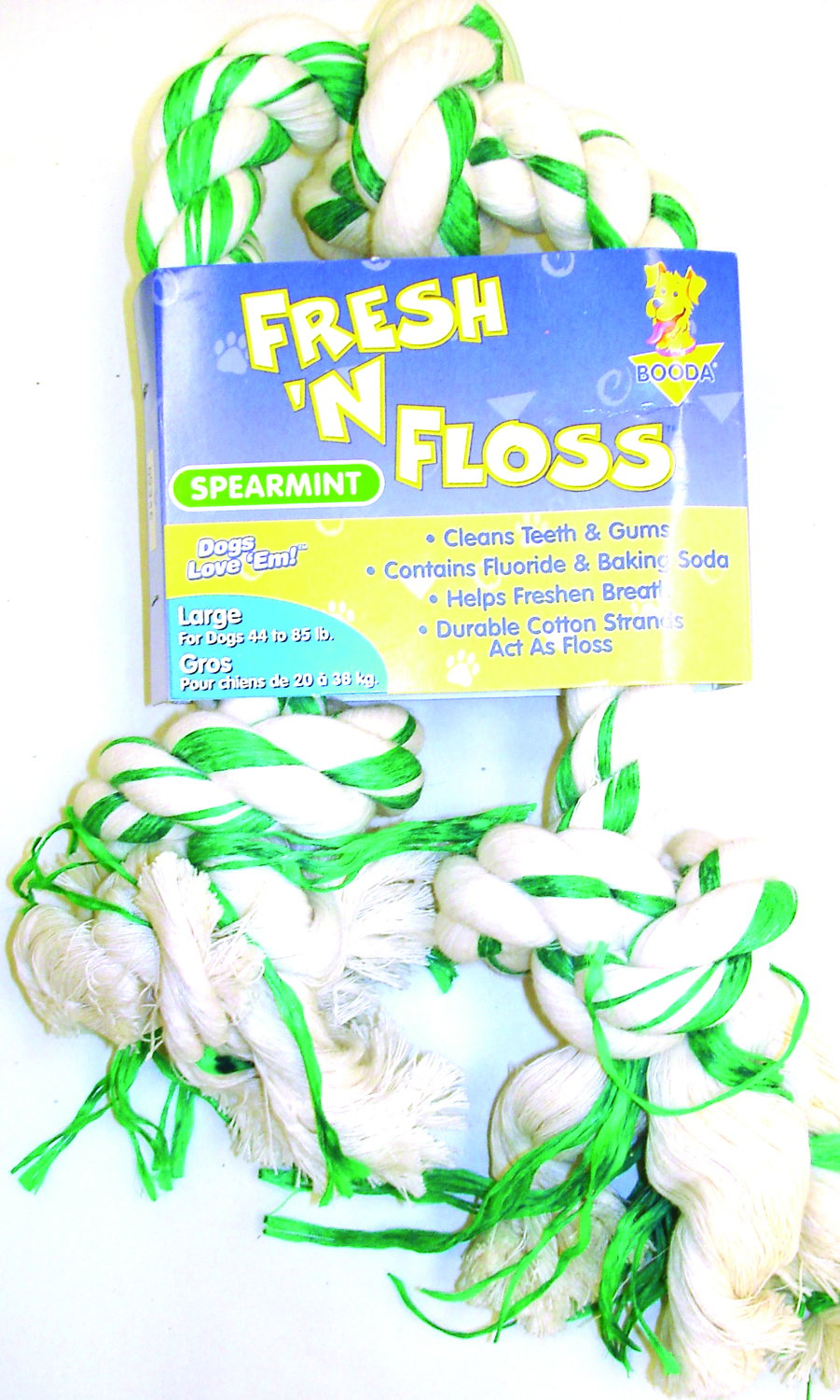 Fresh-N-Floss spearmint booda tug, large rope dog toy