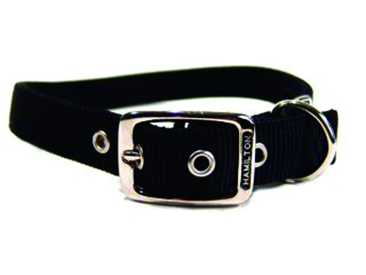 Deluxe Double Thick Nylon Collar - Black  - 1" X 26"